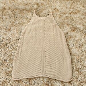 Unbranded Halter Neck Knit Tank Top Beige Size Small